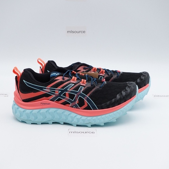 NEW ASICS Trabuco Max Trail Running Shoes 1012A901-003 Black/Coral - Picture 2 of 12